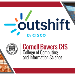 Graphic that says "outshift by cisco" and the Cornell Bowers CIS logo
