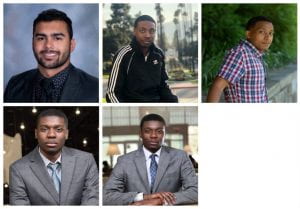Collage of 5 student staff members