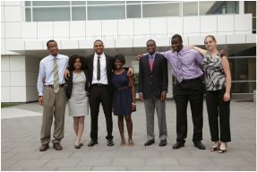 Group photo of 7 LSAMP REU participants from 2013
